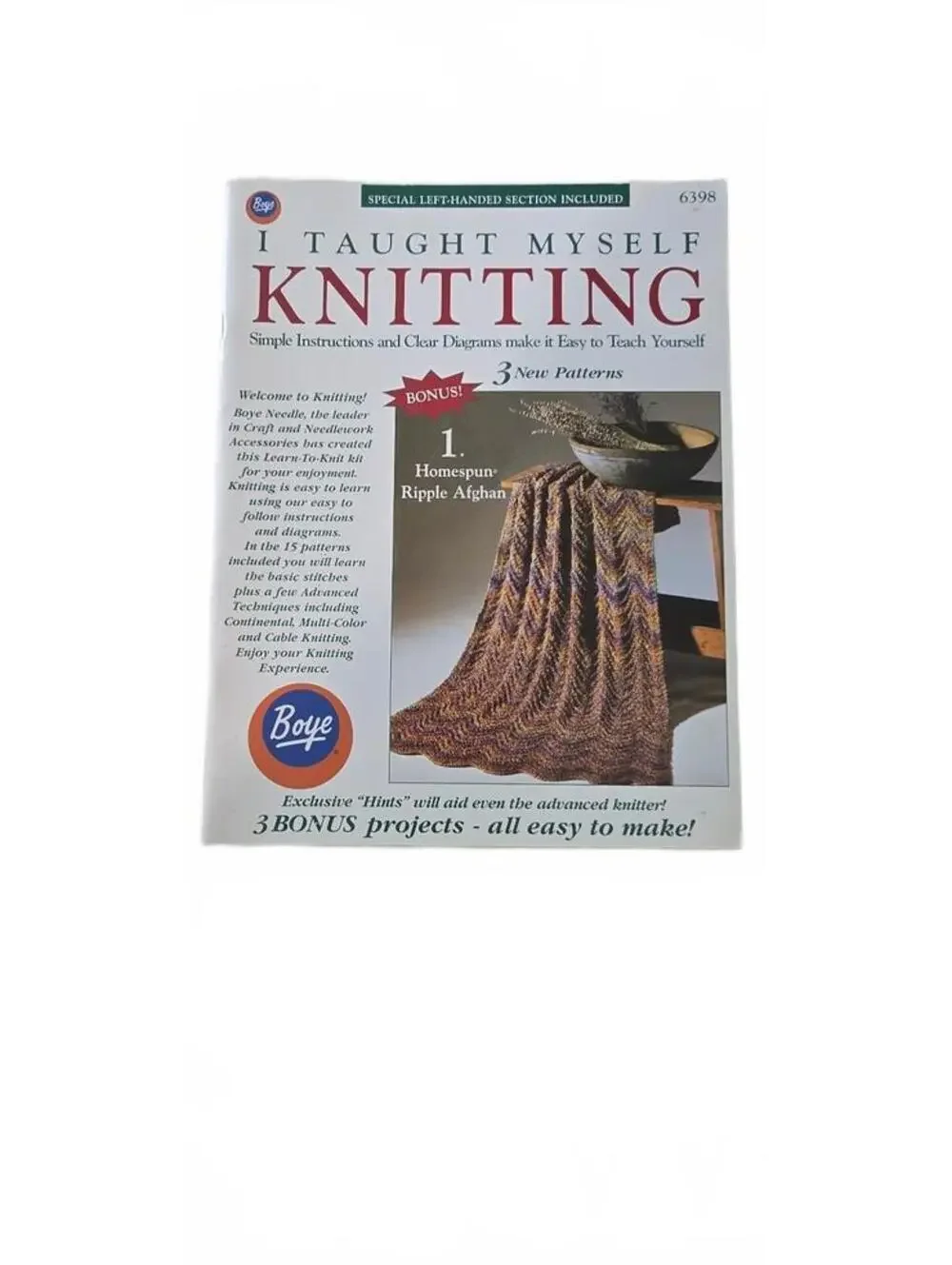 I Taught Myself Knitting Instructional Book with Left-Handed Section